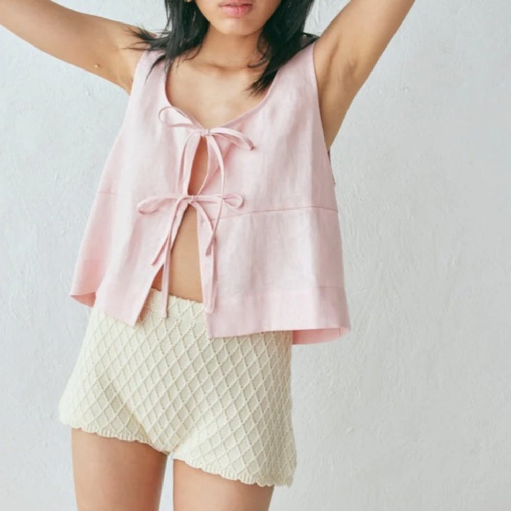 NWT • Verge Girl Nesa Linen Top in Pink
